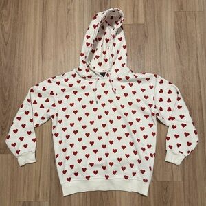 Burberry Red Heart Printed Fleece Hoodie